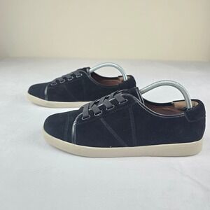 Vionic Black Suede Lace Up Sneakers Women's Comfort Casual Shoes Size 9.5